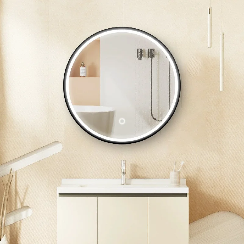 24 x 24 inch Anti-Fog Metal Framed Bathroom Cabinet Mirror