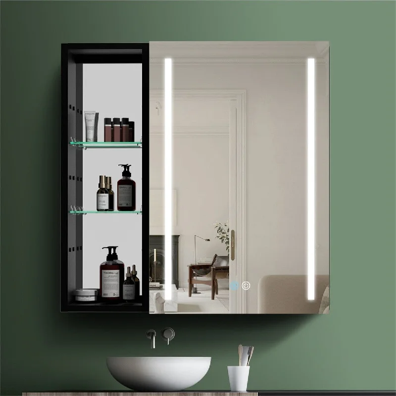 30'' Bathroom Medicine Cabinet Surface Mounted Cabinets Lighted Mirror