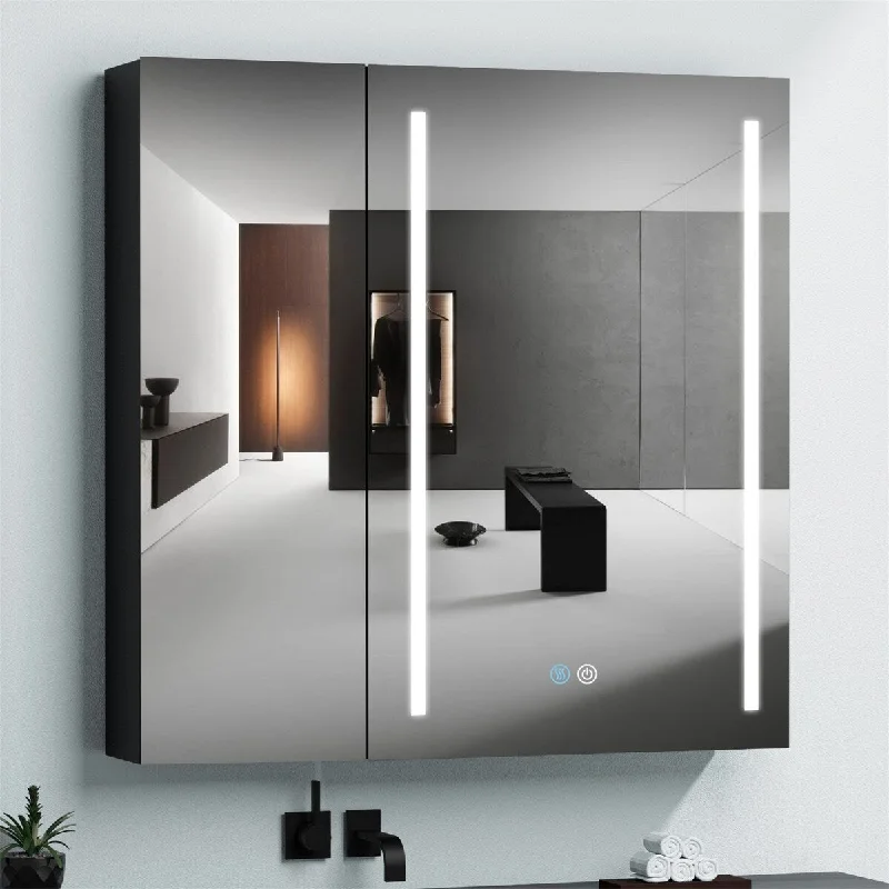 30'' Bathroom Medicine Cabinet Surface Mounted Cabinets Lighted Mirror