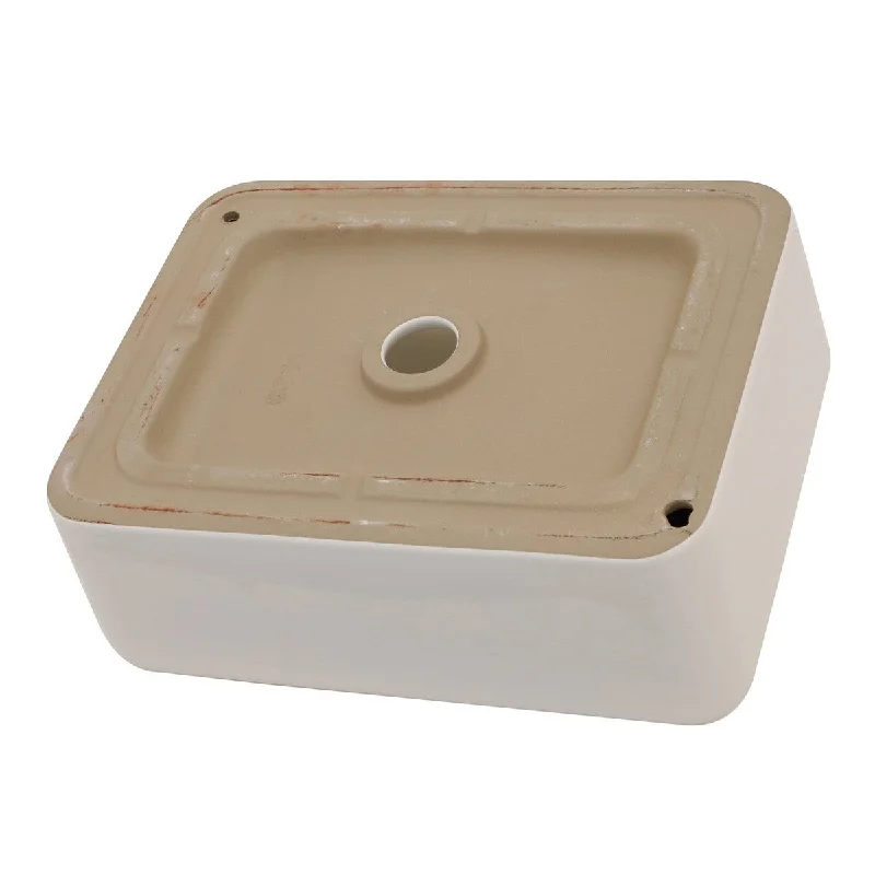 5 in. Ceramic Rectangular Vessel Bathroom Sink - 16'' x 12''