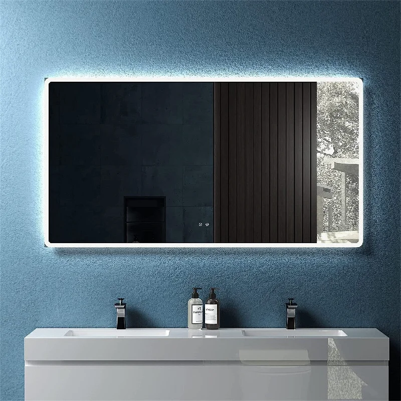 60 Inch Wall Mount LED Dimmable Lighted Bathroom Mirror - Clear