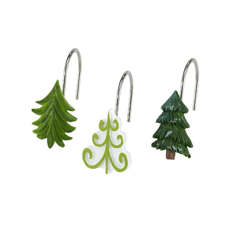 Avanti Christmas Trees Shower Hooks - Multicolor