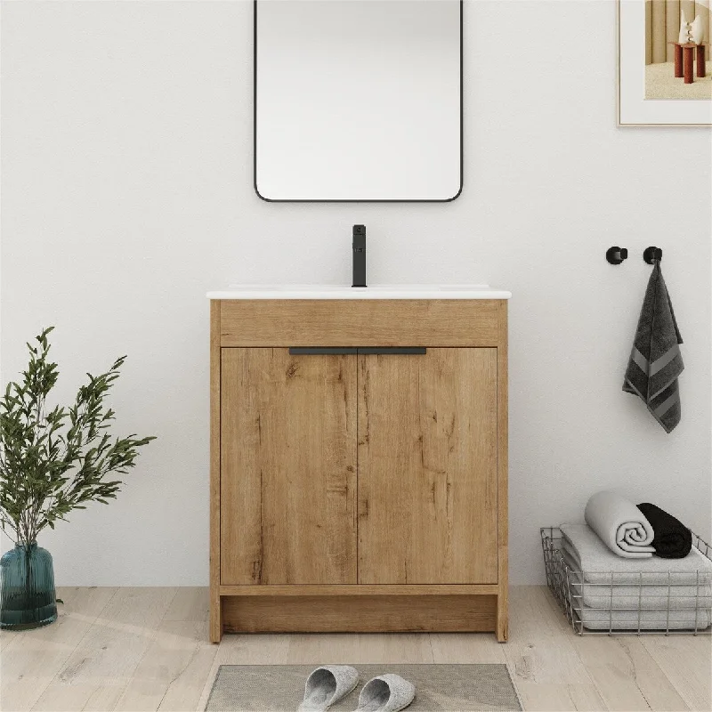 Bathroom Vanity With Sink In 24/30/36 Inch, Freestanding Bathroom Vanity With Soft Close Door and Adjustable Shelf