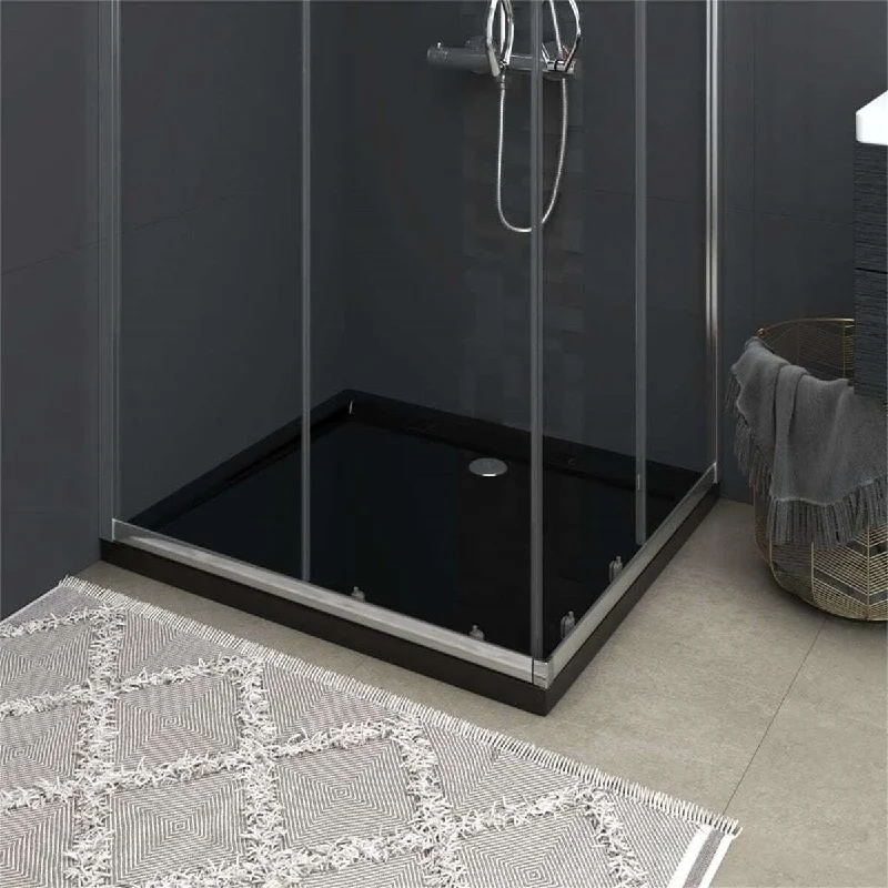 Black Rectangular ABS Shower Base Tray