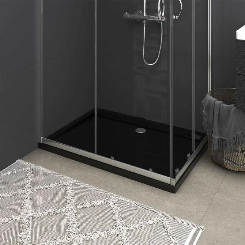 Black Rectangular ABS Shower Base Tray