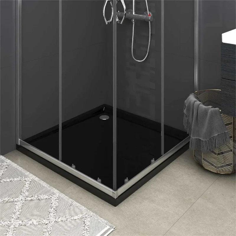 Black Square ABS Shower Base Tray