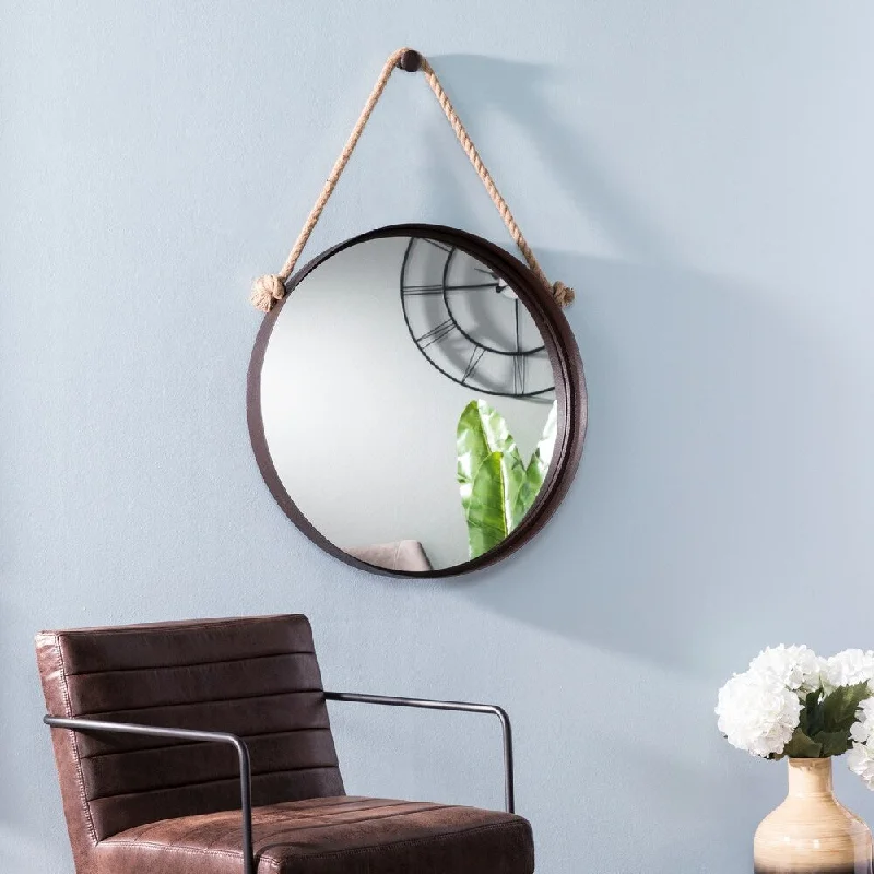 Carbon Loft Merina Industrial Black Decorative Hanging Mirror