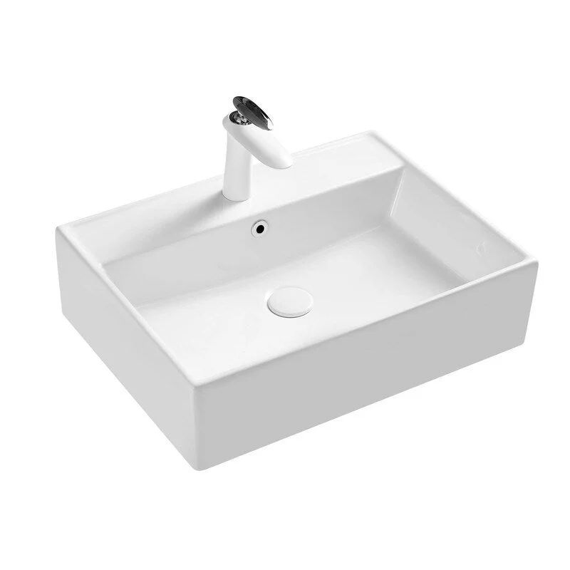 Ceramic rectangular wall mounted white bathroom sink art basin - 17W"*23D"*4H"