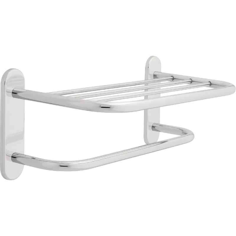 Delta 18 inch Concealed Mount Towel Shelf with Single Towel Bar in Chrome 572860