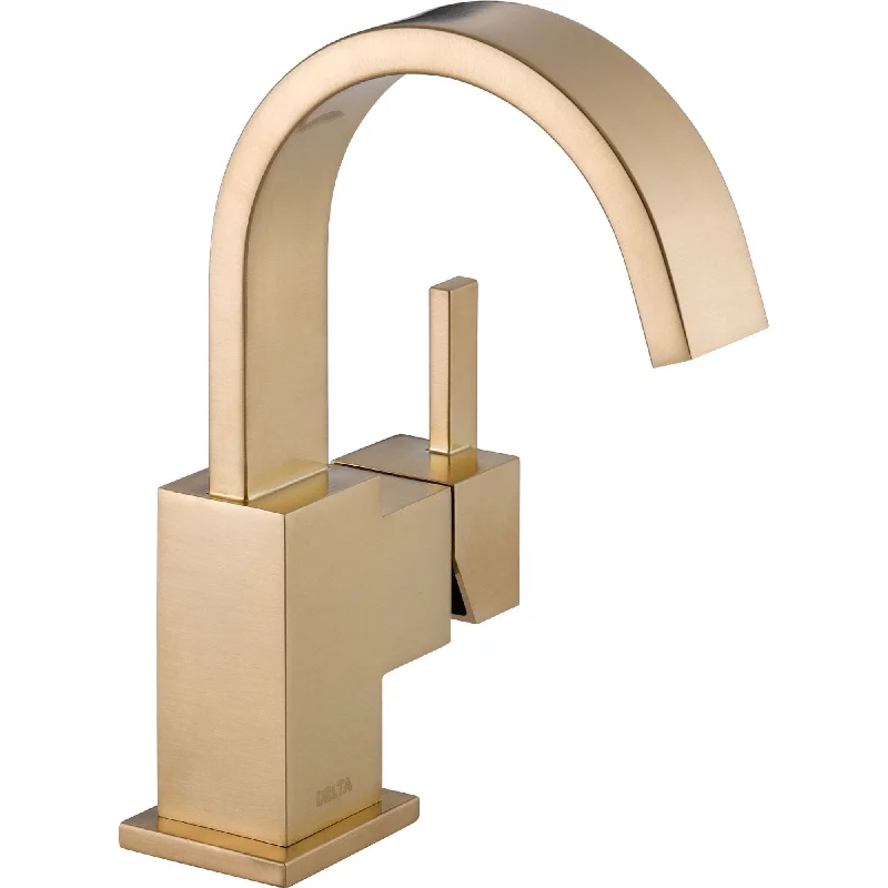 Delta Vero Single Handle Modern Champagne Bronze High Arc Bathroom Faucet 555962