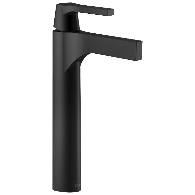 Delta Zura Matte Black Finish Single Handle Vessel Bathroom Faucet D774BLDST