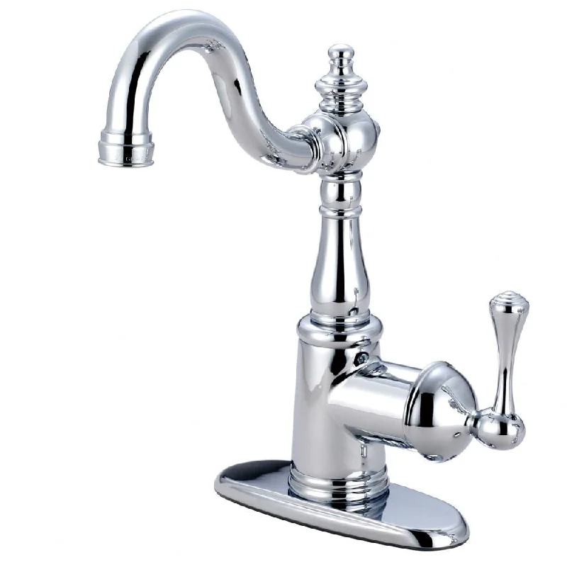 English Vintage Chrome Single Handle Bathroom Faucet W/ Push down drain KS7641BL