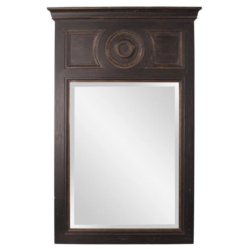 Howard Elliott Collection Allan Andrews Lisbeth Black Wood Mantle Mirror