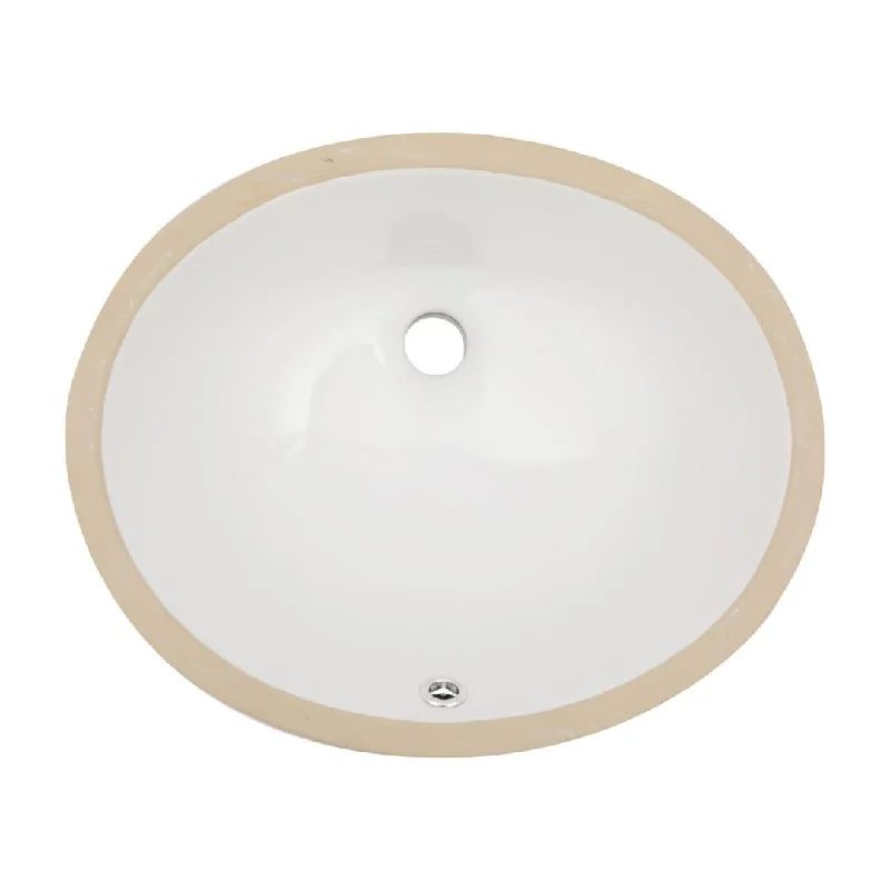 Kichae Undermount Bathroom Sink Oval Ceramic Sink 18" Wide - 18"x15"x8"