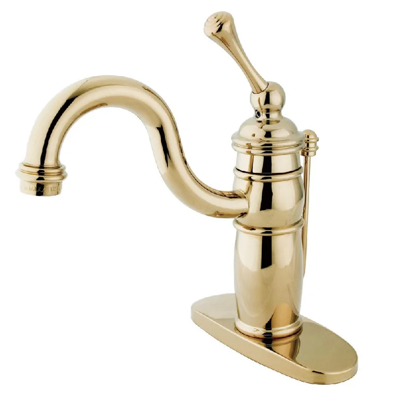 Kingston Brass Polished Brass Single Handle Bathroom Faucet w Pop-up KB1402BL