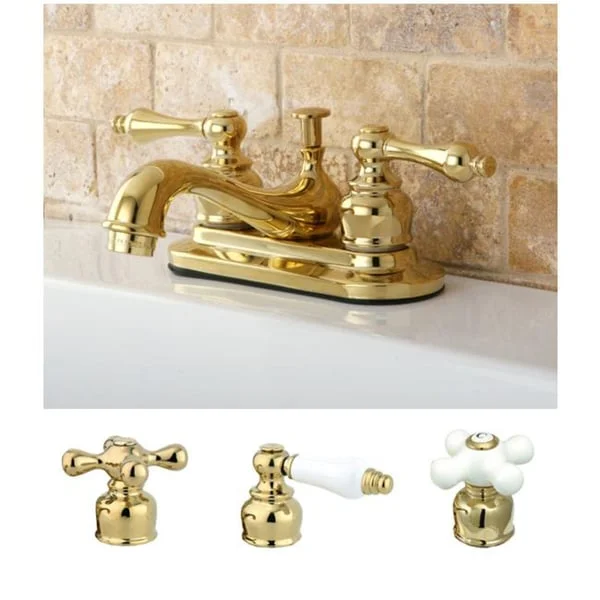 Kingston Brass Restoration Polished Brass 4-inch Center Bathroom Faucet