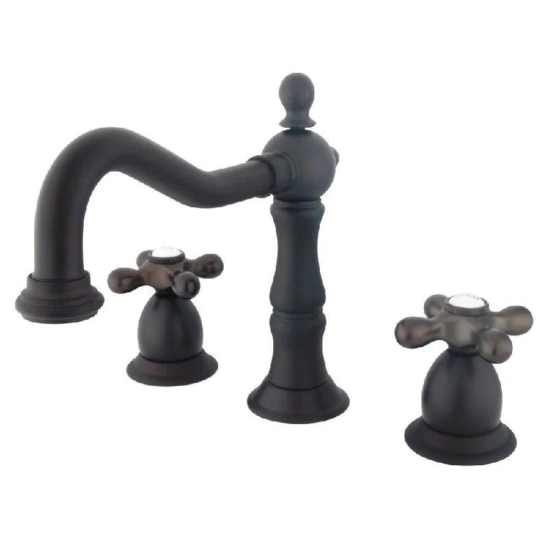 Kingston Oil Rubbed Bronze 2 Handle Widespread Bathroom Faucet w Pop-up KS1975AX