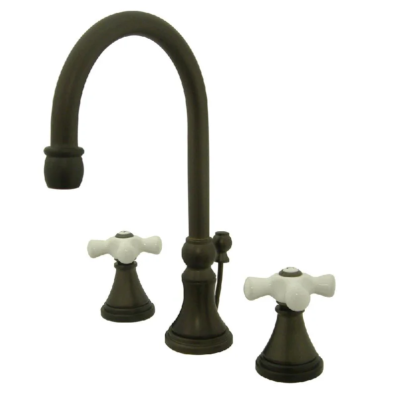 Kingston Oil Rubbed Bronze 2 Handle Widespread Bathroom Faucet w Pop-up KS2985PX