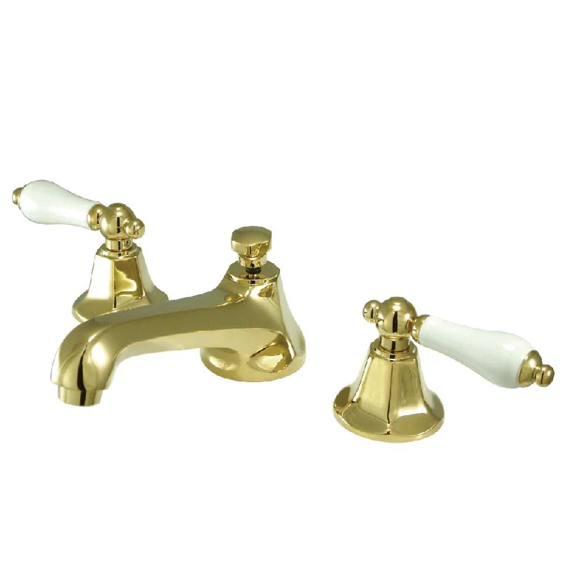 Kingston Polished Brass 2 Handle Widespread Bathroom Faucet w Pop-up KS4462PL