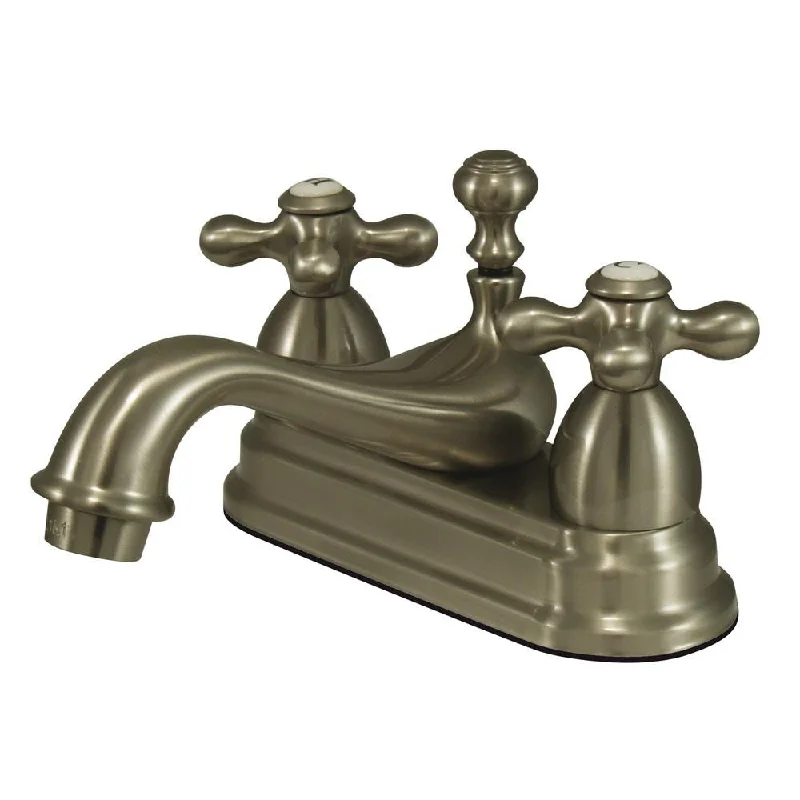 Kingston Satin Nickel 2 Handle 4" Centerset Bathroom Faucet w Pop-up KS3608AX