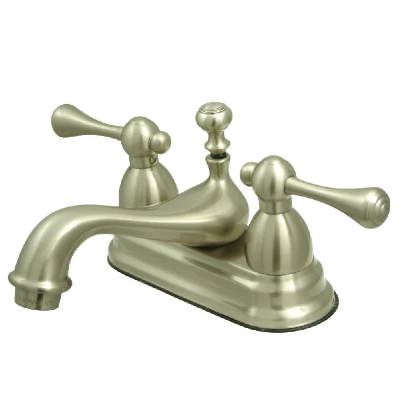 Kingston Satin Nickel 2 Handle 4" Centerset Bathroom Faucet w Pop-up KS3608BL