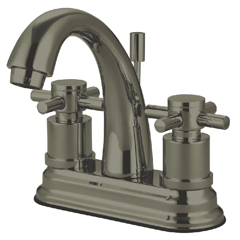 Kingston Satin Nickel 2 Handle 4" Centerset Bathroom Faucet w Pop-up KS8618DX