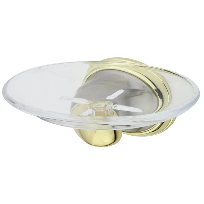 Kingston Satin Nickel/Polished Brass Magellan ii wall mount soap dish BA625SNPB