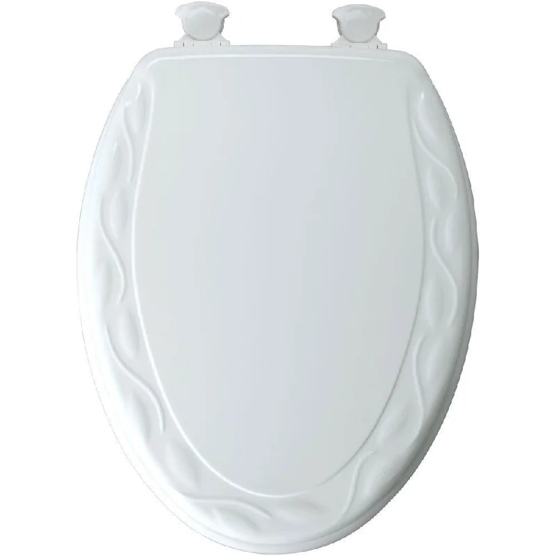 Mayfair Sculptured Ivy Elongated Closed Front Toilet Seat in White 603927