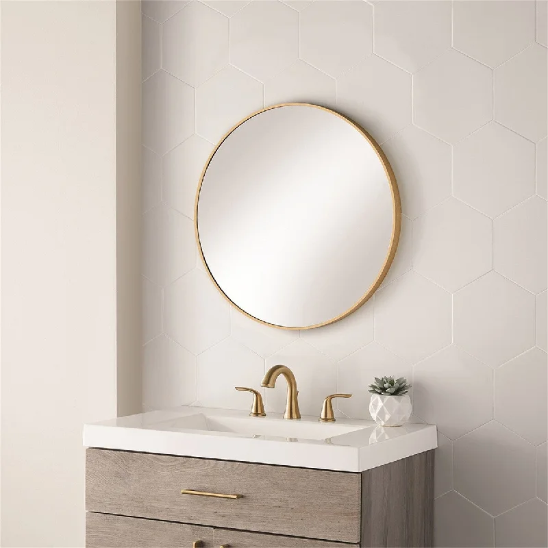 Mirror Aluminum Frame Wall-Mounted Round Mirror Makeup Mirror Gold