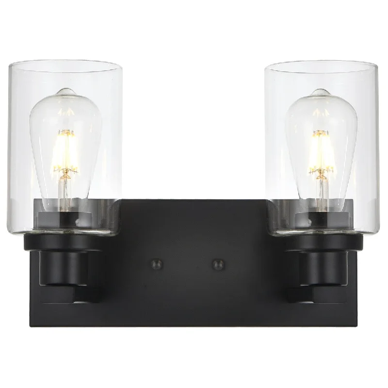 Modern Vanity Lighting Black Bathroom Light with clear glass