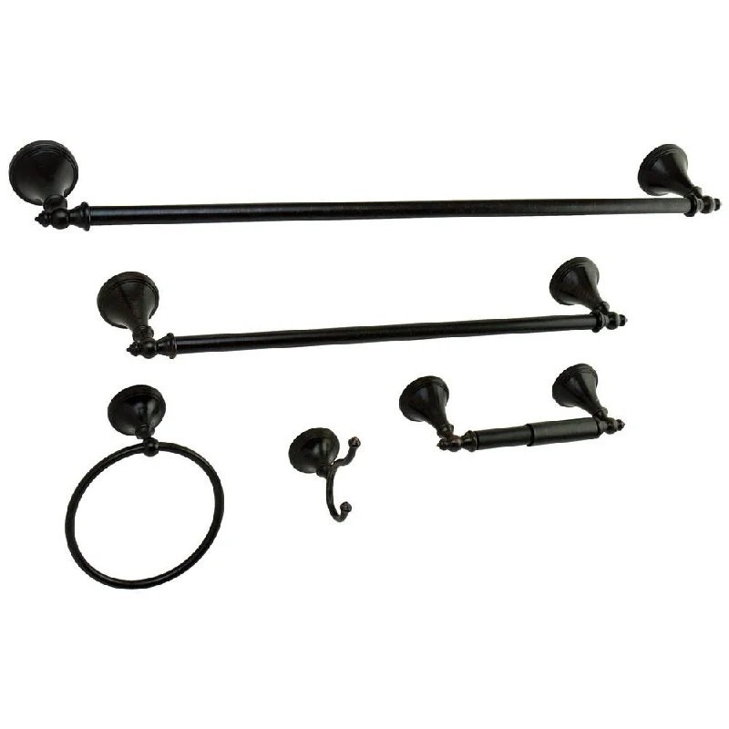 Naples Collection 5-Piece Towel Bar Bath Hardware Set Oil Rubbed Bronze