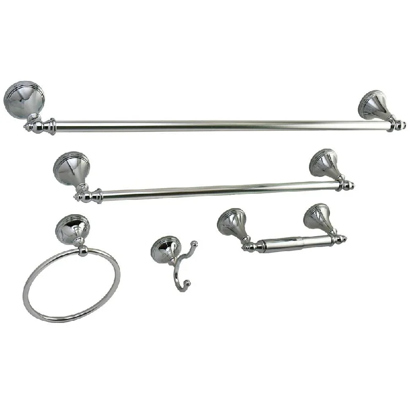 Naples Collection 5-Piece Towel Bar Bath Hardware Set Polished Chrome