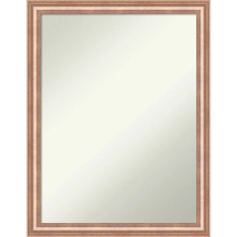 Non-Beveled Wood Bathroom Wall Mirror - Harmony Rose Gold Frame