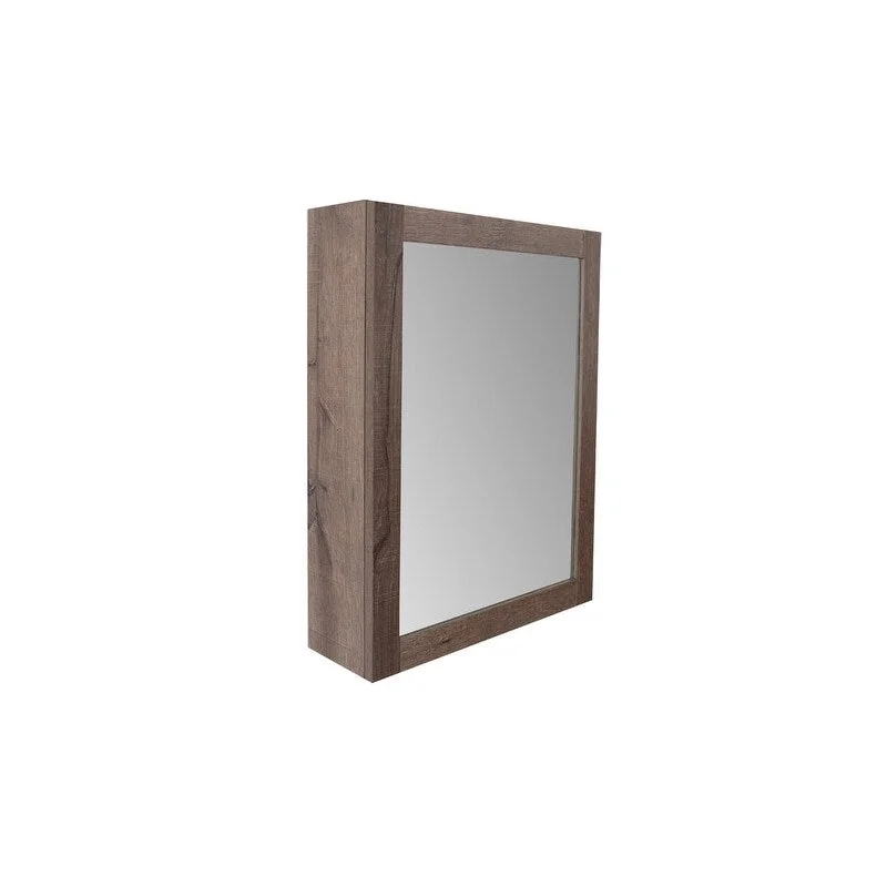 Rustic Grey Wood Wall Mount Mirror Medicine Cabinet