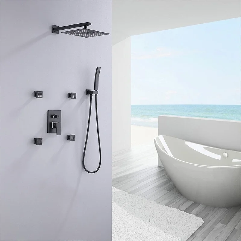 Waterfall Top Spray Wall Type Bathroom Shower System 4 Side Spray