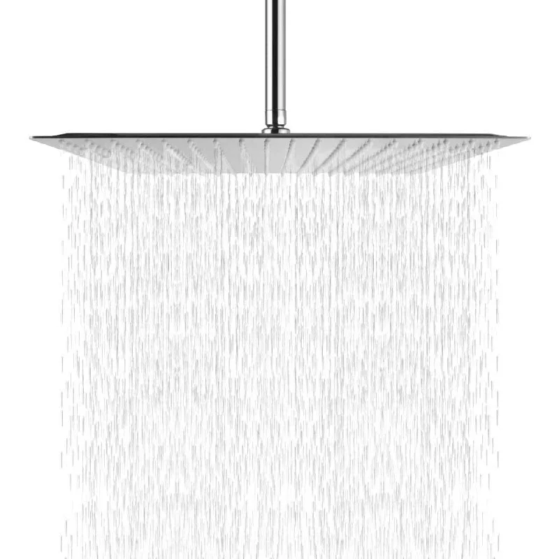 16 inch brushed ultra-thin square 304 stainless steel fixed rain shower head - 2.26 x 12.49