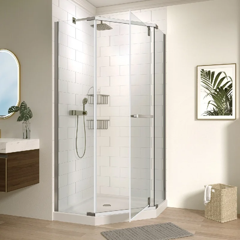 36'' x 72'' Neo-angle Pivot Semi-Frameless Corner Shower Enclosure - 36" x 72"