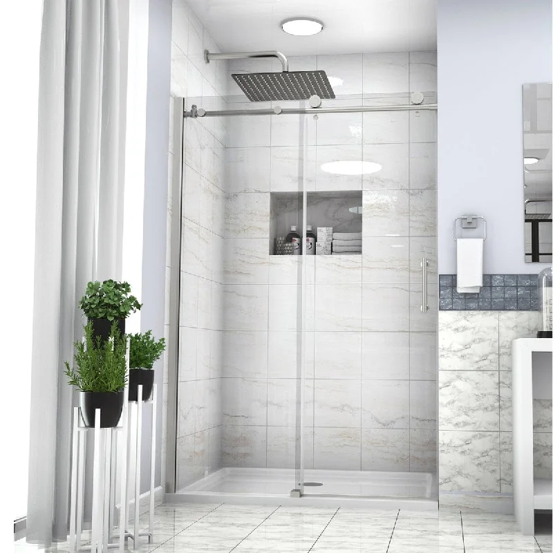 48" x 76" Single Sliding Frameless Shower Door - 48" x 76"