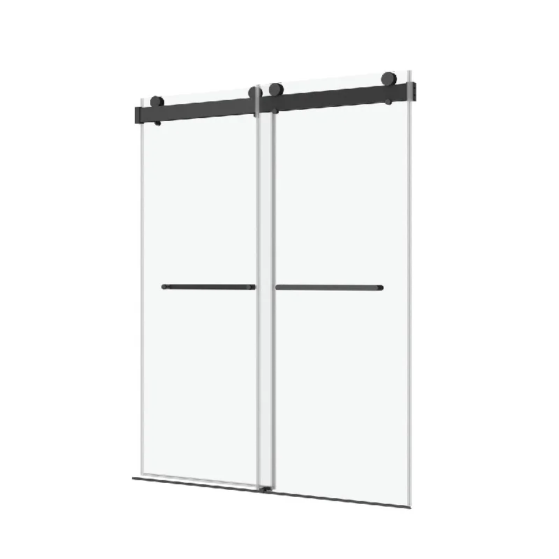 72"W x 76"H Double Sliding Frameless Soft-Close Shower Door - N/A