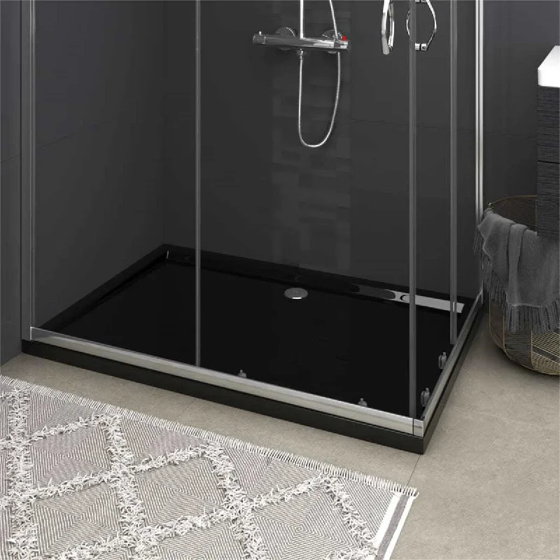 Black Rectangular ABS Shower Base Tray