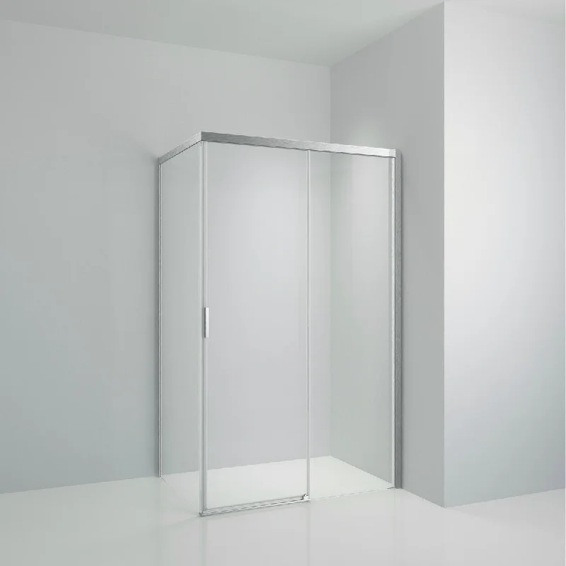 EPOWP 48"*34"*76" Semi-Frameless Square Sliding Shower Enclosure w/ Invisible Rollers