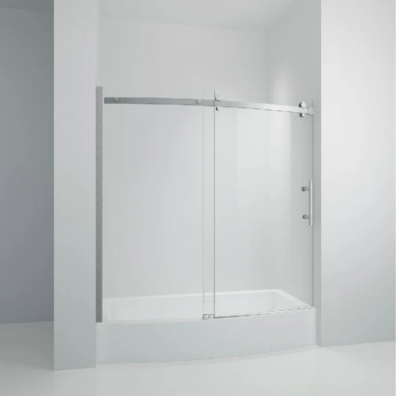 EPOWP 48"*34"*76" Semi-Frameless Square Sliding Shower Enclosure w/ Invisible Rollers