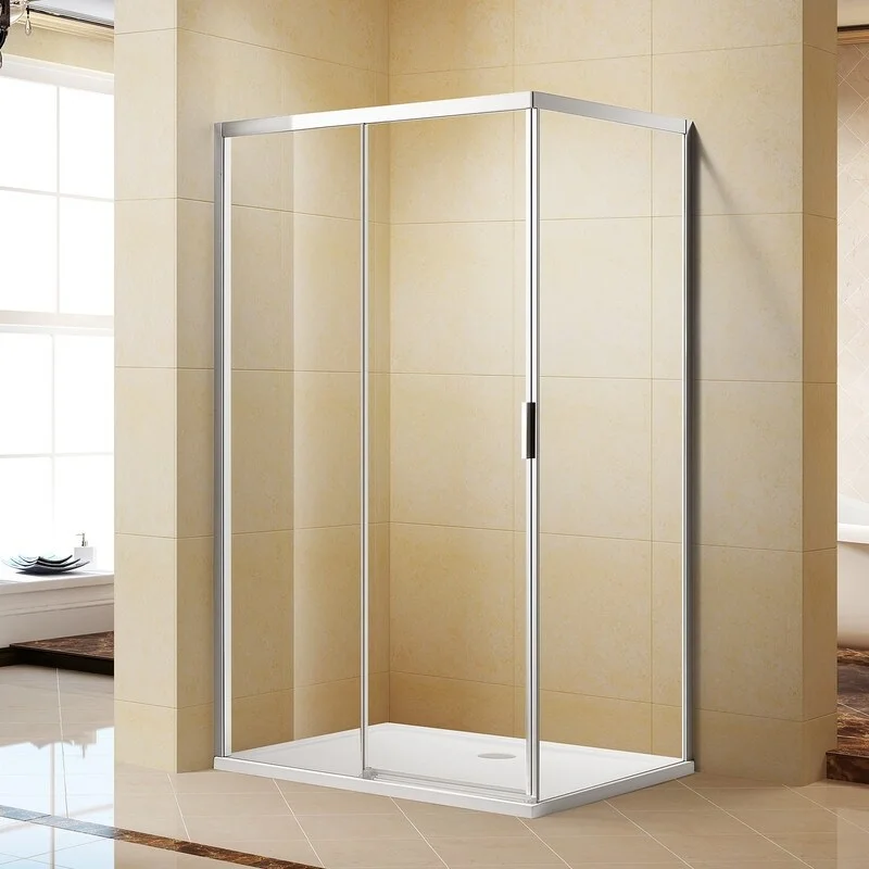 EPOWP 48 in L x 34 in W x 76 in H Semi-Frameless Sliding Shower