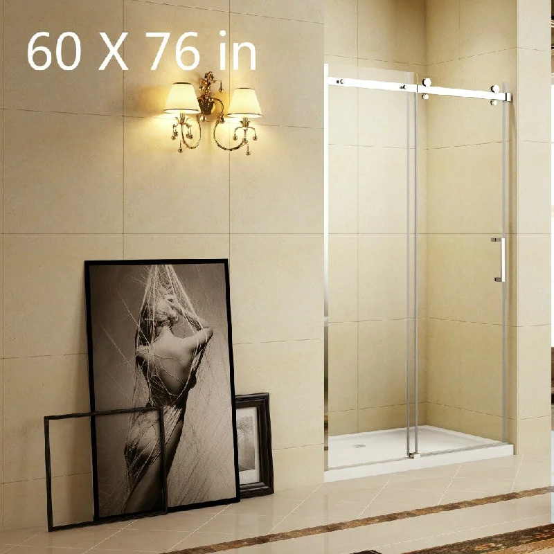 EPOWP 60 "W x 76 "H Frameless Bypass Sliding Shower Door