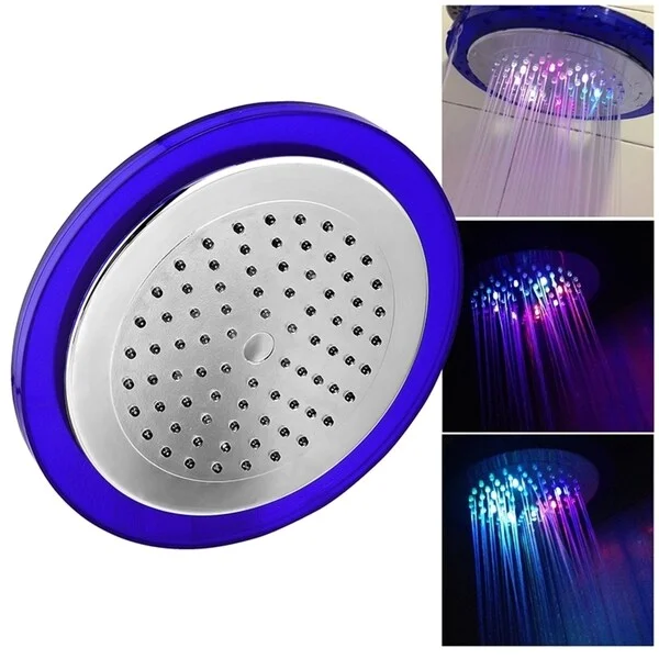 INSTEN 8-inch Silver 7 Colors Automatic Changing LED Round Shower Head