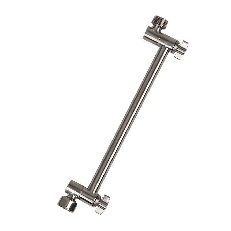 Shower Head Extension Arm 11 Inch Adjustable Solid Brass Brushed Nickel Extension Shower Arm