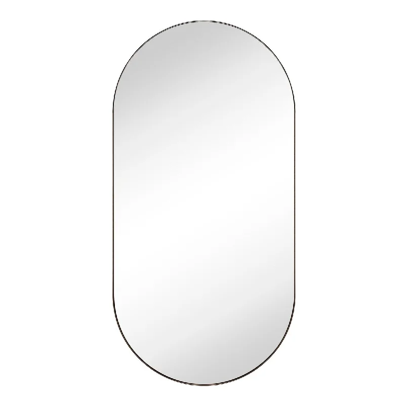 TEHOME Fuji Oval Metal Wall Mirror - 40" x 20"