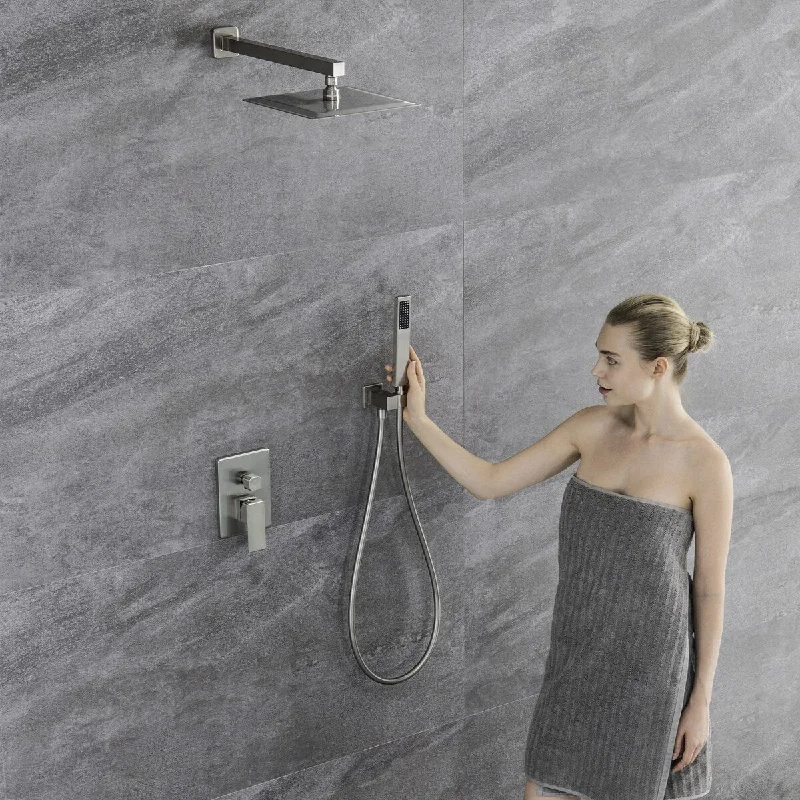 Trustmade Wall Mounted Square Rainfall Pressure Balanced Complteted Shower System