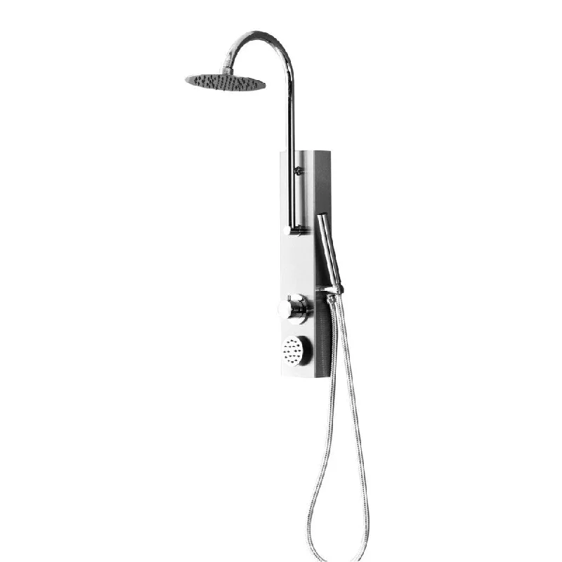 Valore Silver Stainless Steel Brass and Rubber Easy Install Shower Panel