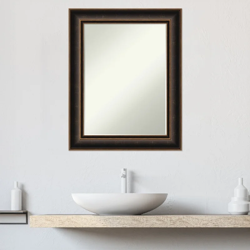 Villa Oil Rubbed Bronze Half-Inch-Beveled Wood Bathroom Wall Mirror - Villa Oil Rubbed Bronze - Glass Size 18x24